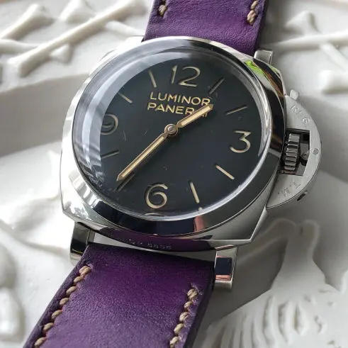 watch strap sanders custom patina purple tan